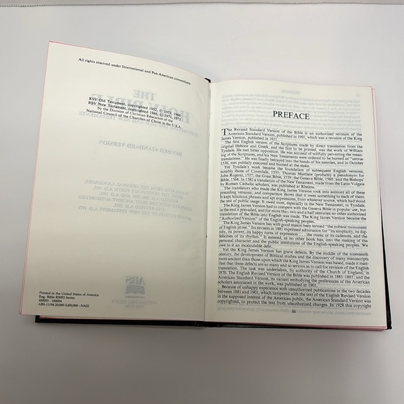 Holy Bible Revised Standard Version 1980 Inscription Inside Revised King James - Picture 4 of 15